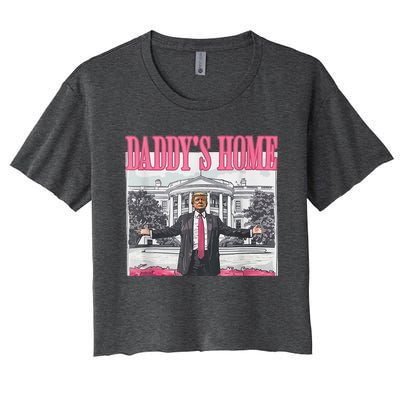 Trump 2024 Take America Back DaddyS Home Trump Pink 2024 Women's Crop Top Tee