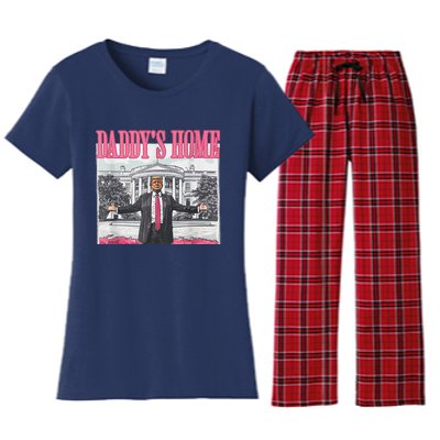 Trump 2024 Take America Back DaddyS Home Trump Pink 2024 Women's Flannel Pajama Set