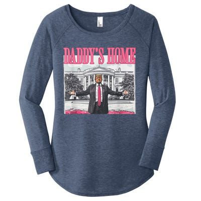 Trump 2024 Take America Back DaddyS Home Trump Pink 2024 Women's Perfect Tri Tunic Long Sleeve Shirt