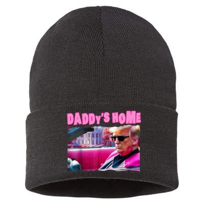 Trump 2024 Take America Back DaddyS Home Sustainable Knit Beanie