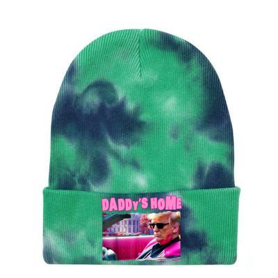 Trump 2024 Take America Back DaddyS Home Tie Dye 12in Knit Beanie