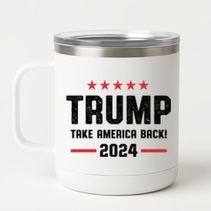 Trump 2024 Take America Back 12 oz Stainless Steel Tumbler Cup