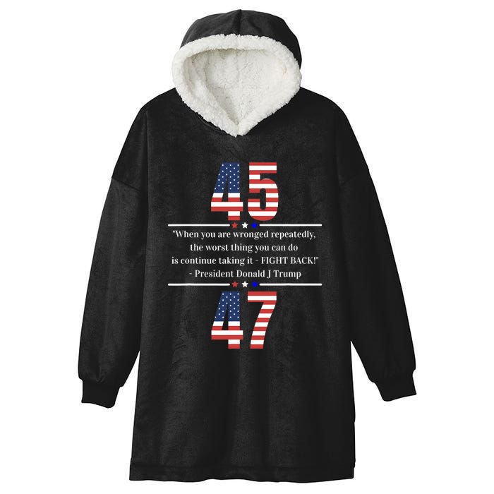 Trump 2024 Take America Back Fight Back 45 47 Hooded Wearable Blanket