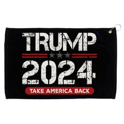 Trump 2024 Take America Back American Flag Trump 2024 Gifts Grommeted Golf Towel