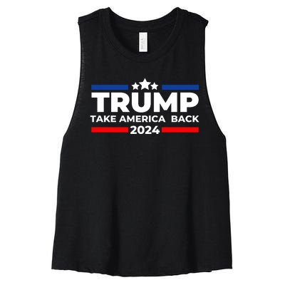 Trump 2024 Take America Back Trump 2024 Apparel Women's Racerback Cropped Tank