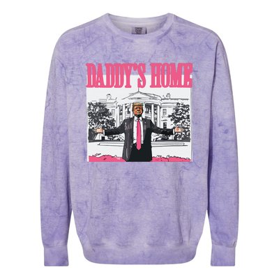 Trump 2024 Take America Back Daddys Home Trump Colorblast Crewneck Sweatshirt