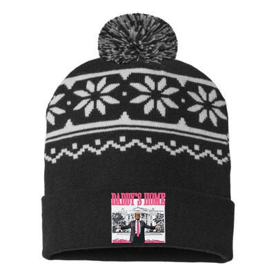 Trump 2024 Take America Back Daddys Home Trump USA-Made Snowflake Beanie