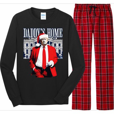 Trump 2024 Take America Back DaddyS Home Trump Christmas Long Sleeve Pajama Set