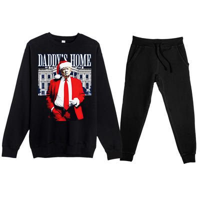 Trump 2024 Take America Back DaddyS Home Trump Christmas Premium Crewneck Sweatsuit Set