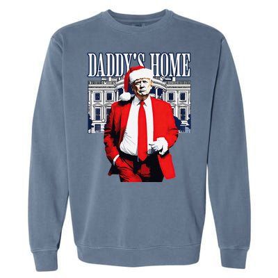 Trump 2024 Take America Back DaddyS Home Trump Christmas Garment-Dyed Sweatshirt