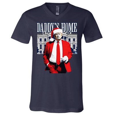 Trump 2024 Take America Back DaddyS Home Trump Christmas V-Neck T-Shirt