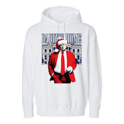 Trump 2024 Take America Back DaddyS Home Trump Christmas Garment-Dyed Fleece Hoodie