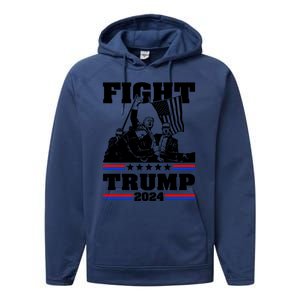 Trump 2024: The Republican Battle Cry Performance Fleece Hoodie