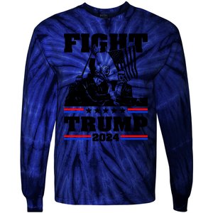 Trump 2024: The Republican Battle Cry Tie-Dye Long Sleeve Shirt