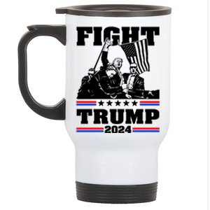 Trump 2024: The Republican Battle Cry Stainless Steel Travel Mug