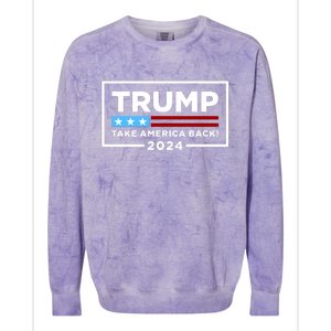 Trump 2024 Take America Back Stars & Stripes USA Vote Colorblast Crewneck Sweatshirt