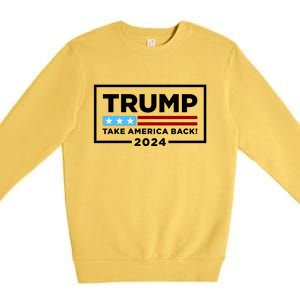 Trump 2024 Take America Back Stars & Stripes USA Vote Premium Crewneck Sweatshirt