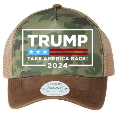 Trump 2024 Take America Back Stars & Stripes USA Vote Legacy Tie Dye Trucker Hat