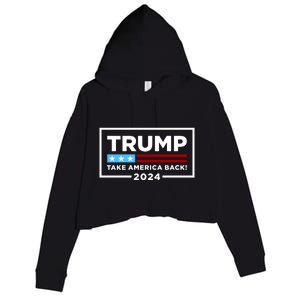 Trump 2024 Take America Back Stars & Stripes USA Vote Crop Fleece Hoodie