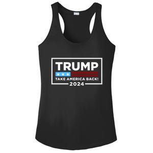 Trump 2024 Take America Back Stars & Stripes USA Vote Ladies PosiCharge Competitor Racerback Tank