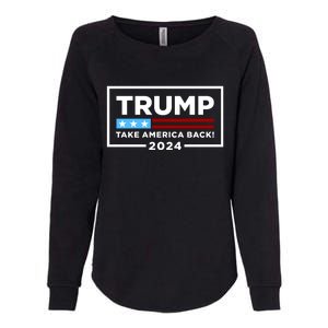 Trump 2024 Take America Back Stars & Stripes USA Vote Womens California Wash Sweatshirt