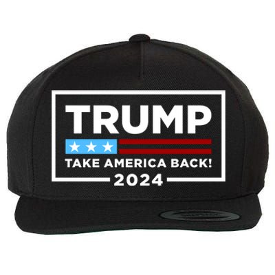 Trump 2024 Take America Back Stars & Stripes USA Vote Wool Snapback Cap