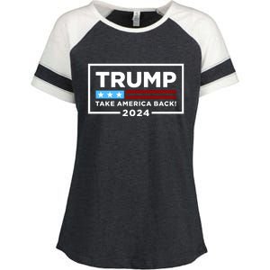 Trump 2024 Take America Back Stars & Stripes USA Vote Enza Ladies Jersey Colorblock Tee