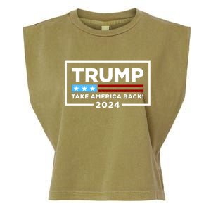 Trump 2024 Take America Back Stars & Stripes USA Vote Garment-Dyed Women's Muscle Tee