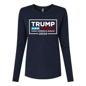 Trump 2024 Take America Back Stars & Stripes USA Vote Womens Cotton Relaxed Long Sleeve T-Shirt