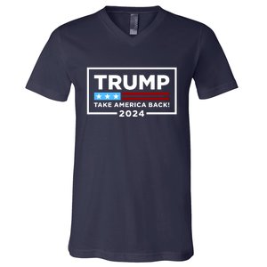 Trump 2024 Take America Back Stars & Stripes USA Vote V-Neck T-Shirt