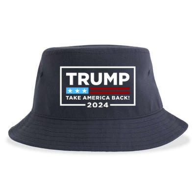 Trump 2024 Take America Back Stars & Stripes USA Vote Sustainable Bucket Hat