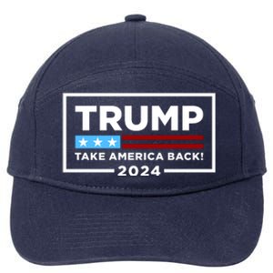 Trump 2024 Take America Back Stars & Stripes USA Vote 7-Panel Snapback Hat