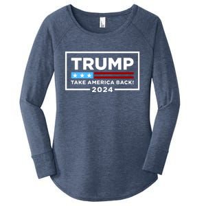 Trump 2024 Take America Back Stars & Stripes USA Vote Women's Perfect Tri Tunic Long Sleeve Shirt