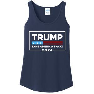 Trump 2024 Take America Back Stars & Stripes USA Vote Ladies Essential Tank