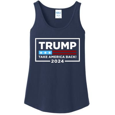 Trump 2024 Take America Back Stars & Stripes USA Vote Ladies Essential Tank