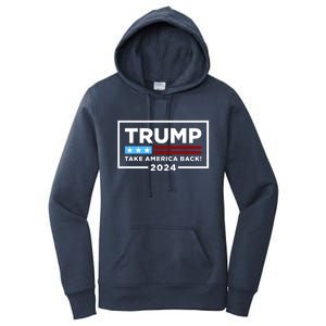 Trump 2024 Take America Back Stars & Stripes USA Vote Women's Pullover Hoodie