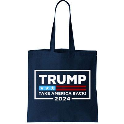 Trump 2024 Take America Back Stars & Stripes USA Vote Tote Bag