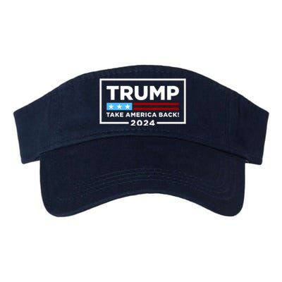 Trump 2024 Take America Back Stars & Stripes USA Vote Valucap Bio-Washed Visor