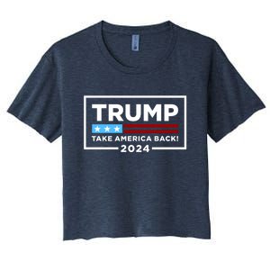 Trump 2024 Take America Back Stars & Stripes USA Vote Women's Crop Top Tee