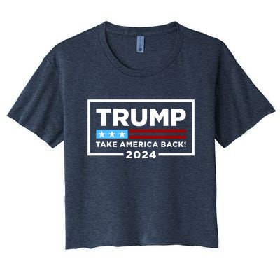 Trump 2024 Take America Back Stars & Stripes USA Vote Women's Crop Top Tee