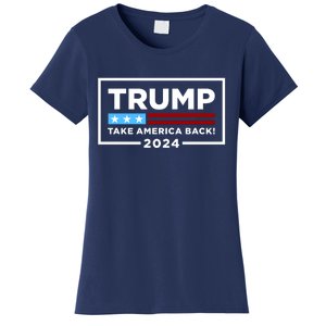 Trump 2024 Take America Back Stars & Stripes USA Vote Women's T-Shirt