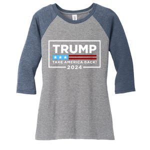 Trump 2024 Take America Back Stars & Stripes USA Vote Women's Tri-Blend 3/4-Sleeve Raglan Shirt