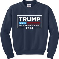 Trump 2024 Take America Back Stars & Stripes USA Vote Kids Sweatshirt