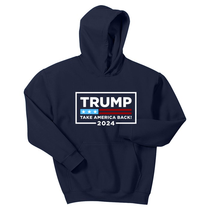 Trump 2024 Take America Back Stars & Stripes USA Vote Kids Hoodie