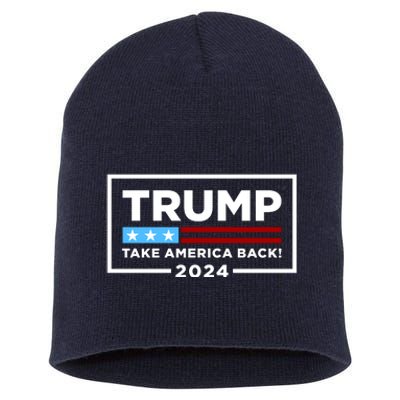 Trump 2024 Take America Back Stars & Stripes USA Vote Short Acrylic Beanie