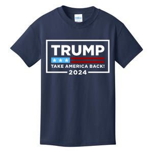 Trump 2024 Take America Back Stars & Stripes USA Vote Kids T-Shirt