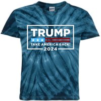 Trump 2024 Take America Back Stars & Stripes USA Vote Kids Tie-Dye T-Shirt