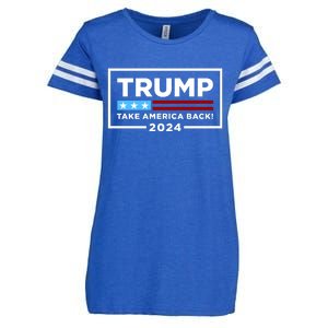 Trump 2024 Take America Back Stars & Stripes USA Vote Enza Ladies Jersey Football T-Shirt