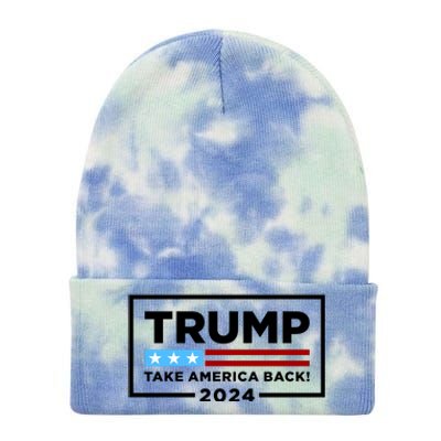 Trump 2024 Take America Back Stars & Stripes USA Vote Tie Dye 12in Knit Beanie