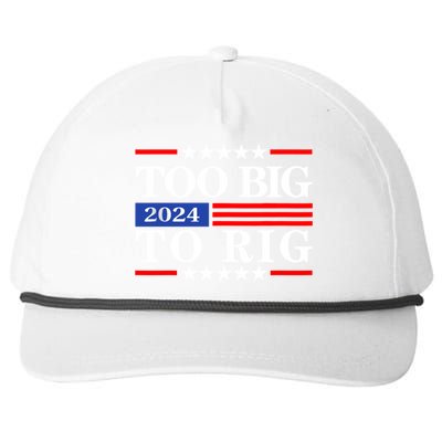 Trump 2024 Too Big To Rig Snapback Five-Panel Rope Hat